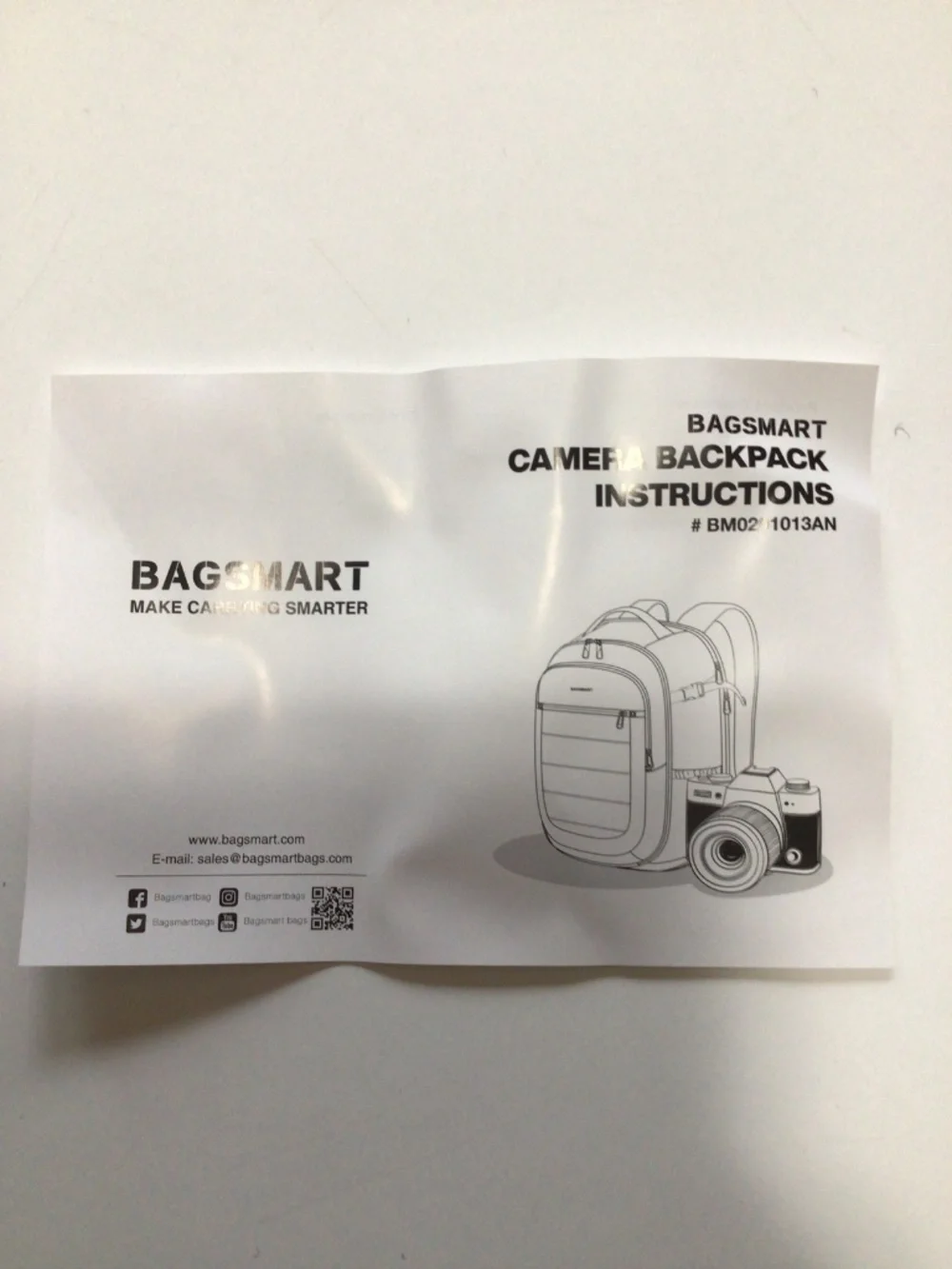 BAGSMART Gray Camera Backpack - Padded Photo & Video Case